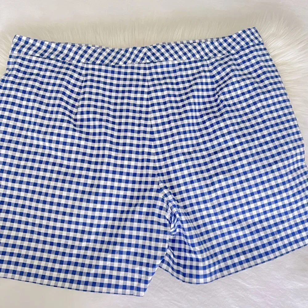 J. McLaughlin royal blue gingham shorts